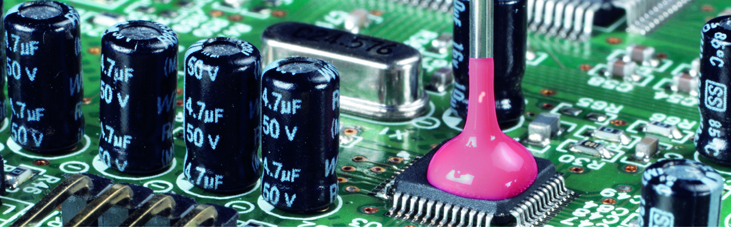 Vergießen eines elektronischen Bauteils