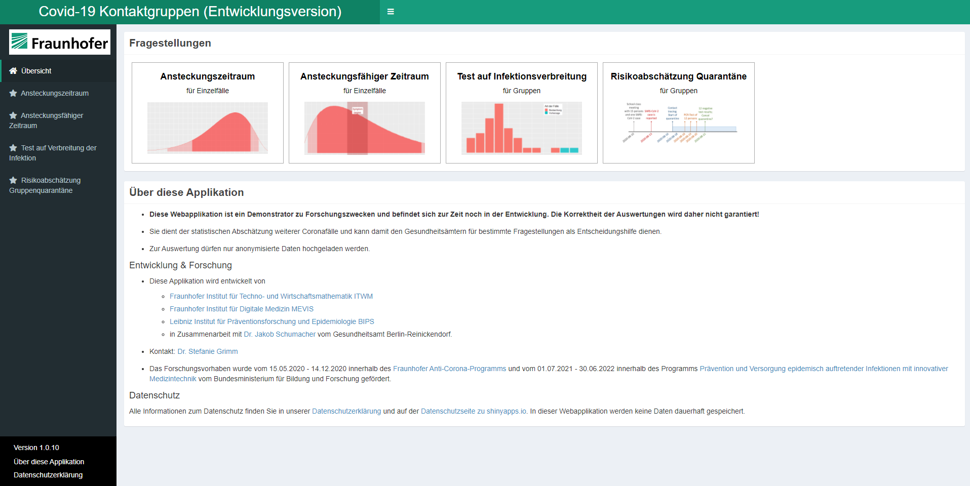 Risk modeling for pandemic response: Homepage.